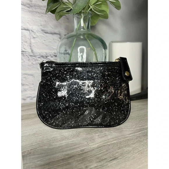 Betsey Johnson black sparkly coin purse. - Picture 3 of 4